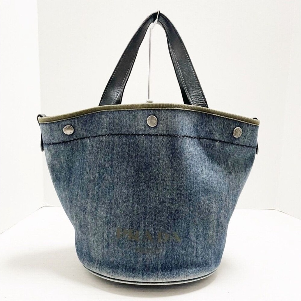 Prada Blue Denim Tote Bag